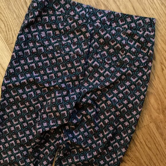 Wildfang Empower Trouser Pants Abstract Paisley Print SZ 0 Office Workwear City - Picture 2 of 3